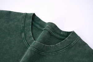 เสื้อยืดสไตล์ไฮสตรีทแบบย้อมสีเอซิดสำหรับทุกเพศ พิมพ์โลโก้ได้ สีพื้น ทรงโอเวอร์ไซส์ เสื้อไซส์ใหญ่ เสื้อผู้ชาย - Product Image 2