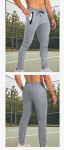 Pantalon de jogging taille US, logo personnalisé, en polyester, pour fitness, course à pied, sport, coupe ajustée, avec cordon de serrage central - Product Image 6