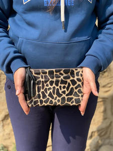 Nuevo pelo hecho a mano Real en la piel con estampado de animales, bolsa de borlas de cuero, tarjeteros ATM de cuero de piel personalizados únicos, carteras - Product Image 2