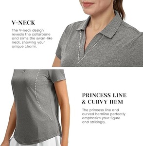 Chemises polo pour femmes, tendance, confortables, en coton extensible, pour tous les jours, pour l'école, le sport, la pratique, impression personnalisée, broderie - Product Image 3
