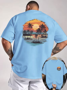Men's O-Neck Short Sleeve Regular Fit High Quality Customizable T-Shirt 100% Cotton Jersey Breathable Eco-Friendly Quick Dry - Product Image 6