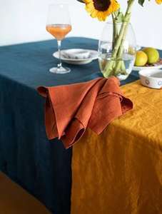 Serviettes en coton teintes à la main couleur rouille, linge de table rustique réutilisable pour mariages, fêtes, décoration de table, événements et usage domestique - Product Image 2