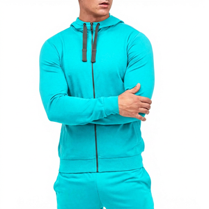 Survêtement zippé à capuche gris foncé imprimé pour homme, manches longues, écologique, séchage rapide, respirant, coupe sportive, poches latérales, hiver - Product Image 3