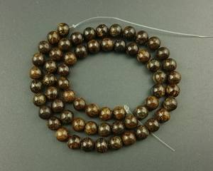 Cuentas de piedra de bronzita, cuentas redondas naturales de piedras preciosas marrones, hebra para hacer joyas, manualidades DIY - Product Image 3