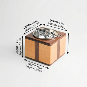 Brûleur d'encens minimaliste en bois bicolore avec insert en métal argenté élégant, pour ajouter une touche de style à n'importe quel espace de vie - Product Image 3
