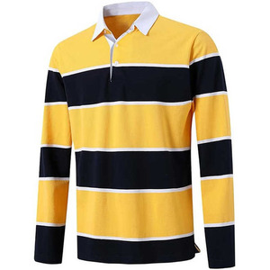 Chemises polo pour hommes, 2 boutons, coton, manches longues, piqué, col golf, chemises basiques respirantes, douces, classiques - Product Image 1