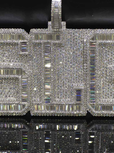 Colgante de Moissanita Plateada Personalizado con Nombre, Joyería Hip Hop Iced Out para Hombre, Regalo de Lujo Estilo Urbano y de Moda, Estilo Destacado - Product Image 3