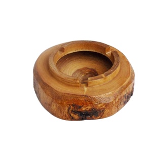 Cendrier en bois artisanal, bois naturel massif, porte-cigarettes et cigares, vintage, pour table, pour la maison, le bureau et l'extérieur - Product Image 1