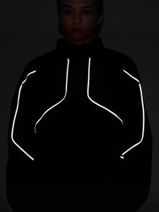 Veste coupe-vent en nylon froissé, pantalon de costume, veste avec logo personnalisé, coupe ample, fermeture éclair, passepoil réfléchissant, anorak coupe-vent, ensemble écologique - Product Image 3