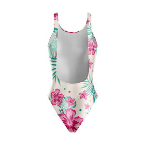 Professional Women's Custom Training Swimsuit Lightweight Spandex/Polyester Floral Printed Breathable Quick Dry Eco Friendly - Product Image 6