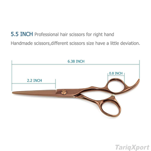 New Professional 5.5 Inch Stainless Steel Barber Hairdressing Scissors Removable Finger <b>Ring</b> Sharp Blade Tip Custom Logo Cutting - Product Image 6