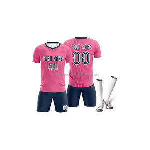 Personalizado 100% poliéster hombres fútbol Jersey nombre frente OEM servicio para los uniformes del equipo para hombres mujeres jóvenes niños corte automatizado - Product Image 4