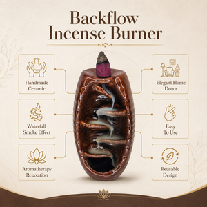 Brown Ceramic Backflow <b>Incense</b> Burner Waterfall Smoke Cascade <b>Cone</b> Holder | Handmade Aromatherapy Home Decor OEM Wholesale Maker - Product Image 5