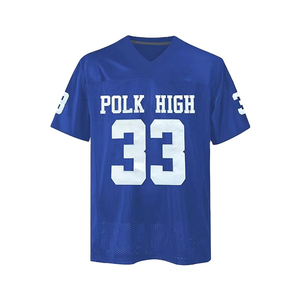 Camiseta de Fútbol Americano Personalizada con Logotipo para Hombre, Camiseta de Entrenamiento de Malla Azul con Estampado de Número 33 para Deportes y Cosplay - Product Image 1
