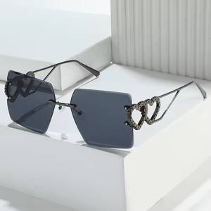 Nuevas Gafas de Sol Unisex Grandes Sin Montura Cuadradas de Lujo, Moda, Personalidad, Marca de Diseñador, Degradado Azul Gris Marrón, Protección UV400, Metal - Product Image 2