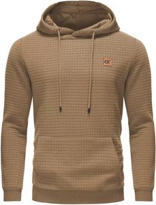 Sweat-shirts à capuche pour hommes, mode décontractée d'hiver, couleur unie, design imprimé 3D, tissu en polaire doublé, 100% coton - Product Image 5