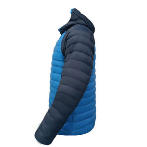 Chaqueta Acolchada con Capucha Azul para Hombre, Cortavientos, con Cierre de Cremallera, Abrigo de Invierno, Estilo Casual, Relleno Grueso de Poliéster - Product Image 2
