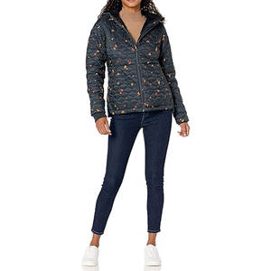 Womens Lightweight Quilted Full-Zip Water-Resistant Sherpa-<b>Lined</b> Hooded Puffer Jacket Warm Cozy Insulated Winter <b>Coat</b> Casual - Product Image 4