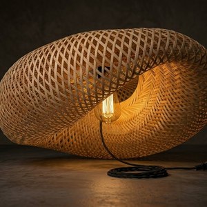Wholesale Handcrafted Bamboo Lampshade Natural Woven Pendant <b>Light</b> Shade for Interior Projects Home and Cafe Lighting - Product Image 5