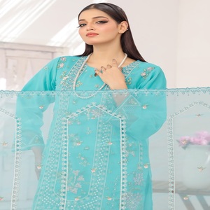 Trajes de lujo bordados indios para mujer Bin Hameed, venta al por mayor, vestidos de novia de Organza para ropa de fiesta - Product Image 5