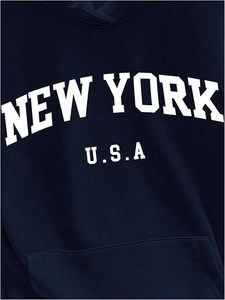 เสื้อฮู้ดพิมพ์ลายตัวอักษร New York USA สำหรับผู้หญิง เสื้อสเวตเตอร์มีฮู้ดผ้าฝ้ายถักแบบลำลอง สวมใส่ได้ในฤดูใบไม้ร่วง - Product Image 4