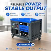 Groupes électrogènes à essence à châssis ouvert 5Kw 8Kw 10Kw 15Kw avec roues, portables, certifiés CE ISO, pour usage résidentiel