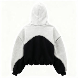 Sweat à capuche vintage noir de qualité supérieure en jersey écologique, coupe classique, effet usé, 230 g/m², grammage lourd - Product Image 3