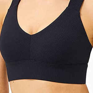 Women Ribbed Sports Bra Medium Support Quick Dry Breathable Fitness Yoga Activewear Custom Logo - Product Image 3