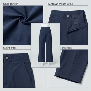 REDDITO SPORTS <span class=keywords><strong>Pantaloni</strong></span> da <span class=keywords><strong>Donna</strong></span> <span class=keywords><strong>a</strong></span> Vita Media, Gamba Dritta, in Nylon, Lunghezza Intera, <span class=keywords><strong>Blu</strong></span> Navy, Vestibilità Regolare, Ecologici, Antivento - Product Image 5