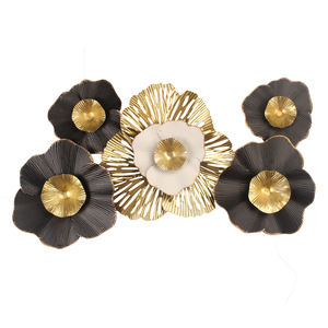 งานตกแต่งผนังโลหะทำมือแบบมีพื้นผิว รูปทรงดวงอาทิตย์ 3 มิติ สีทอง แผ่นเหล็กแขวนผนัง ศิลปะเรขาคณิตสุดหรูสำหรับตกแต่งภายในบ้านสมัยใหม่ - Product Image 2