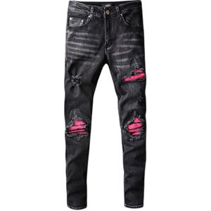 Jeans Holgados de Hombre 100% Algodón de Alta Calidad, Estilo Vintage, con Estampado Animal y Floral, Lavado con Efecto Sucio, Personalizados OEM - Product Image 1