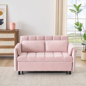 เตียงนอนโซฟาปรับนอนเปิดประทุนกำมะหยี่สีชมพู, กลไกแบบดึงออกได้3 1ห้องนั่งเล่นแบบลำลอง - Product Image 5