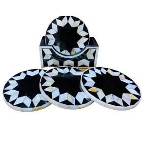 Ensemble de sous-verres en résine et incrustation d'os faits à la main avec support fabricant direct tasse à thé tapis de service pour la maison cuisine et vaisselle - Product Image 1