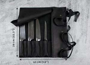 Organisateur de couteaux pliable en cuir véritable écologique et durable, style chasse, 4-6 compartiments, portable, robuste lkr-0232 - Product Image 4