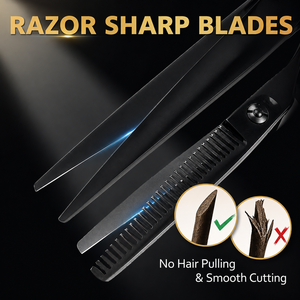 NYBL-55 5.5inch Straight <b>Left</b>-<b>handed</b> <b>Scissors</b> JAPAN 440C Sharp 58-59HRC Hardness Stainless Steel Handle Barber Shears Hair 28 - Product Image 2