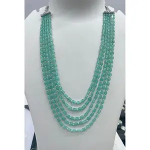 Collier 5 couches multicolore véritable aigue-marine couleurs perles de pierre de jade collier multi-brins pierre naturelle