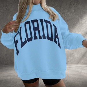 Sweat-shirt à col montant gris rétro style universitaire américain, personnalisé avec logo, en molleton bouclette surdimensionné, vente en gros - Product Image 4