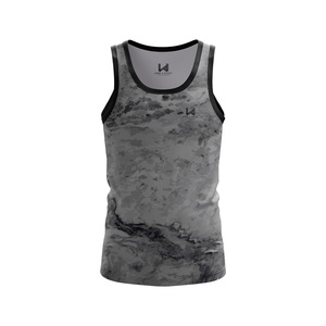 Débardeurs pour hommes en coton tricoté 100% respirant et à séchage rapide, légers et écologiques, avec logo imprimé personnalisé sur le devant, effet délavé - Product Image 2