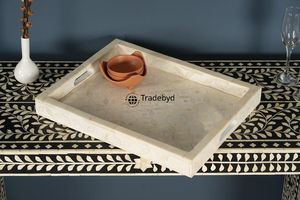 Bandeja Decorativa Premium con Incrustaciones de Hueso para Servir en la Mesa de Comedor, Estilo Tradebyd - Product Image 2