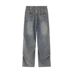 กางเกงยีนส์ผู้ชายทรงหลวมสบาย ระบายอากาศได้ดี ติดกระดุม ผ้าฝ้าย 100% ใส่ได้ทั้งฤดูร้อนและฤดูหนาว ทรงโอเวอร์ไซส์ สไตล์เรโทร - Product Image 1
