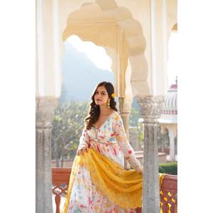 MASAKA MALTI COLOR READYMADE ALIA CORTE VESTIDO CON DUPATTA 2017 - Product Image 3
