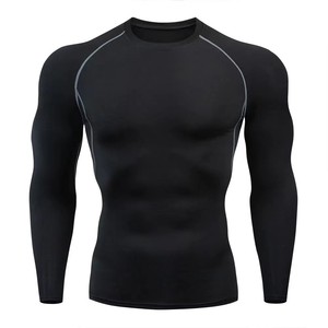 Camiseta Deportiva de Manga Larga para Hombre, Cuello Redondo, Ajuste Delgado, Compresión, Transpirable, Secado Rápido, Antiarrugas, Capa Base para Gimnasio y Entrenamiento, 320g - Product Image 2