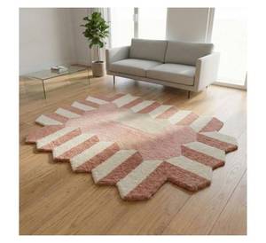 พรมปูพื้นรูปทรงไม่สม่ำเสมอสีชมพู ลายเรขาคณิต เนื้อนุ่ม สำหรับห้องนั่งเล่น พรมปูพื้นรูปทรงไม่สม่ำเสมอ ผู้ผลิตและจำหน่ายขายส่งแบบ OEM - Product Image 1