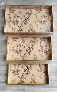 Hot Selling round Natural Wooden Salad Serving Tray Custom Modern Hotel Table Decorative Mirror Trays for Home Decor - Product Image 1