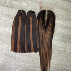Vente en gros d'extensions de cheveux vietnamiennes 100% Super Double os droit Piano couleur tissage cheveux vierges bruts - Product Image 6