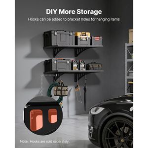 Étagère murale en acier robuste à 2 niveaux pour garage, unité de rangement flottante de 12 x 72 pouces (2x3 pieds) pour garages - Product Image 6