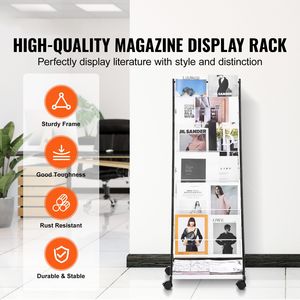 Espositore per Riviste a 6 Ripiani, Porta Brochure e Giornali, Supporto per Cataloghi Mobile e Pratico - Product Image 2
