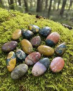 Lote de Cabujones de Jaspe Oceánico Natural, Gemas Sueltas Pulimentadas, Formas Surtidas, para Fabricación de Joyería, Suministro al por Mayor - Product Image 3