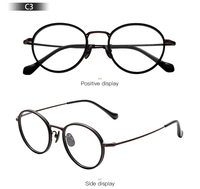 Monture de lunettes en titane légère et ronde en gros avec plaquettes nasales réglables pour les acheteurs de détail d'optique