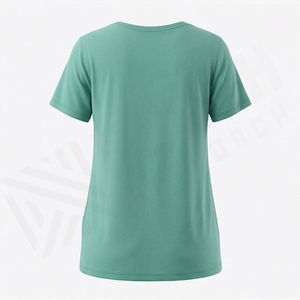 T-shirt pour femme 100% coton, style décontracté, respirant, manches courtes, coton épais, col rond, couleur personnalisée, vêtements de qualité supérieure - Product Image 2